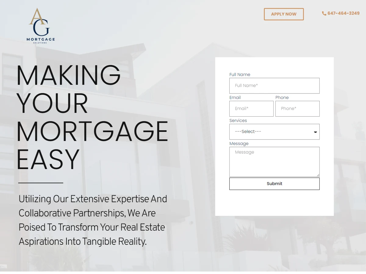 AG Mortgage Solutions website design