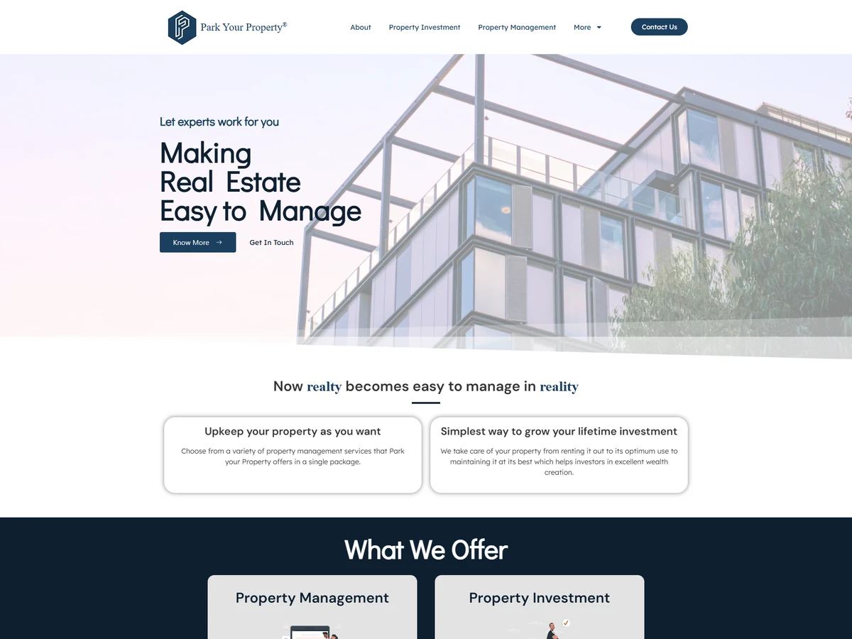 Park Your Property website design