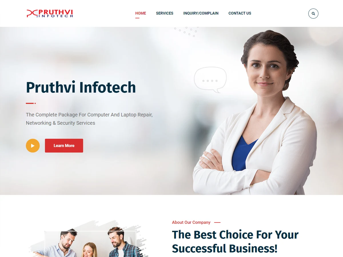 Pruthvi Infotech website design