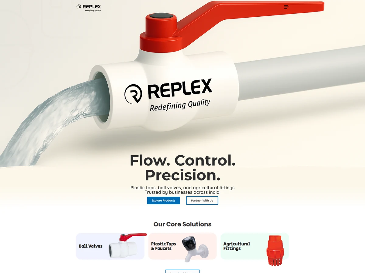 Replex Industries website design