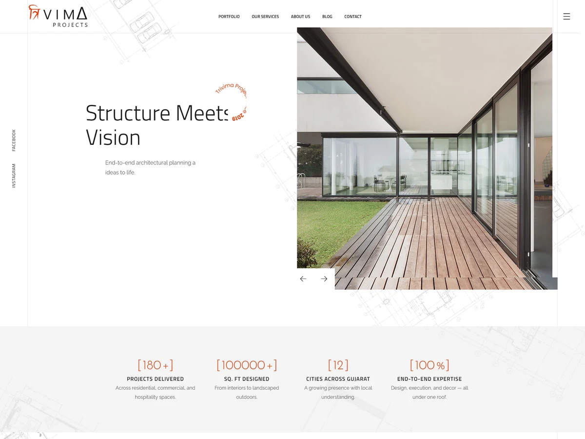 Trivima Projects website design